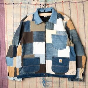 Upcycled patchwork carhartt chore jacket